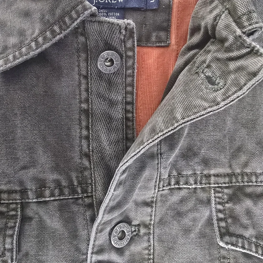 J.Crew Mens Barn Coat Chore Canvas Jacket Large‎ Brown Corduroy Lined VTG